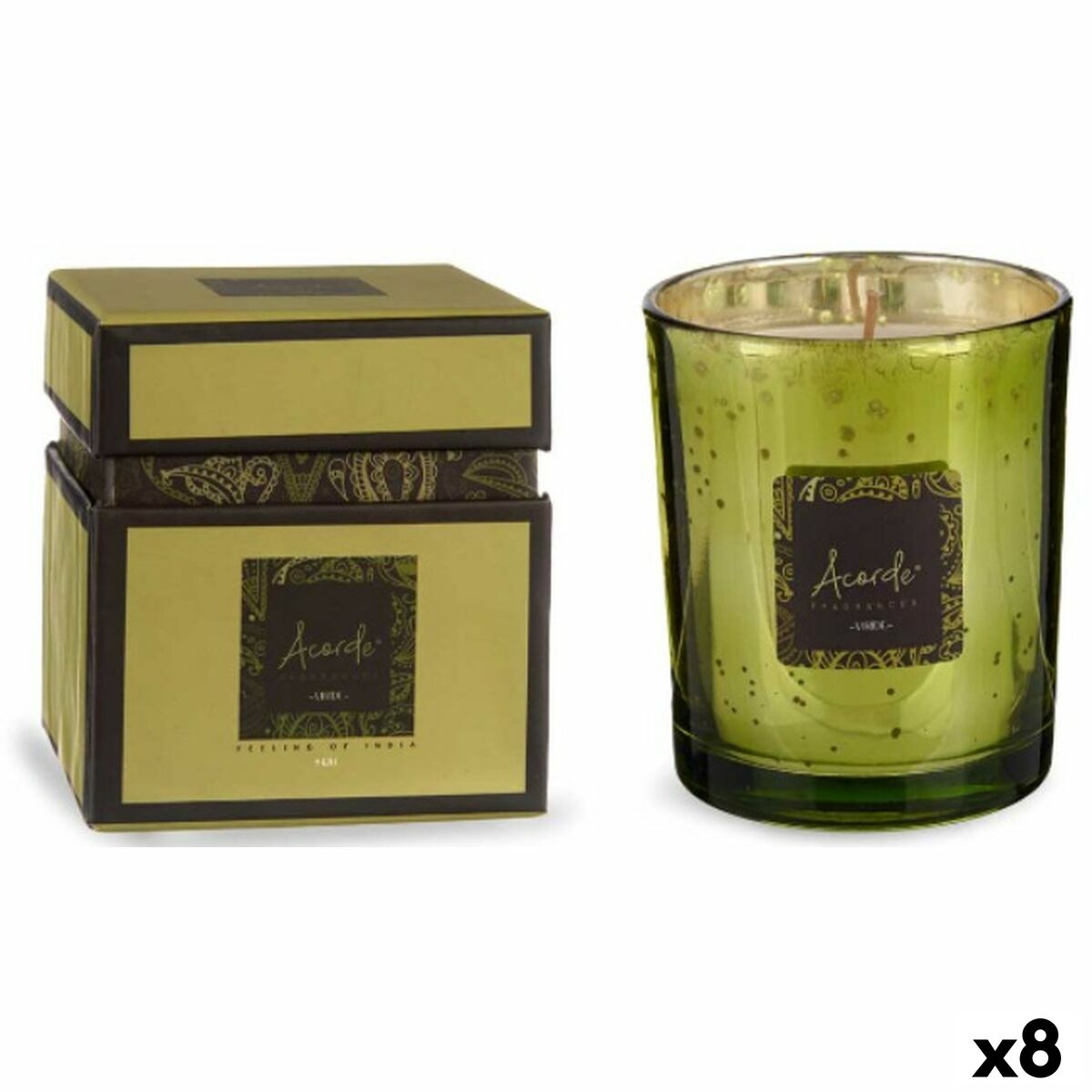 Scented Candle Lime Green Tea 8 x 9 x 8 cm (8 Units)