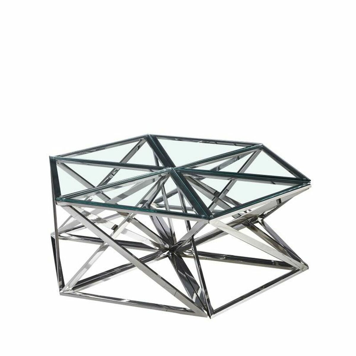 Side table DKD Home Decor Crystal Steel (6 pcs) (137.5 x 120.5 x 45.4 cm)