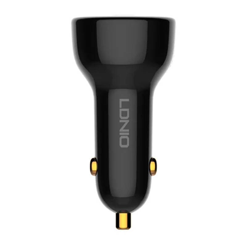 LDNIO C101 Car Charger, USB-A + USB-C, 100W + USB-C/USB-C Cable (black)