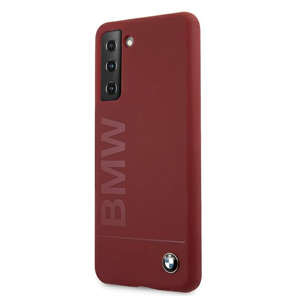 BMW BMHCS21SSLBLRE Samsung Galaxy S21 red hardcase Silicone Signature Logo