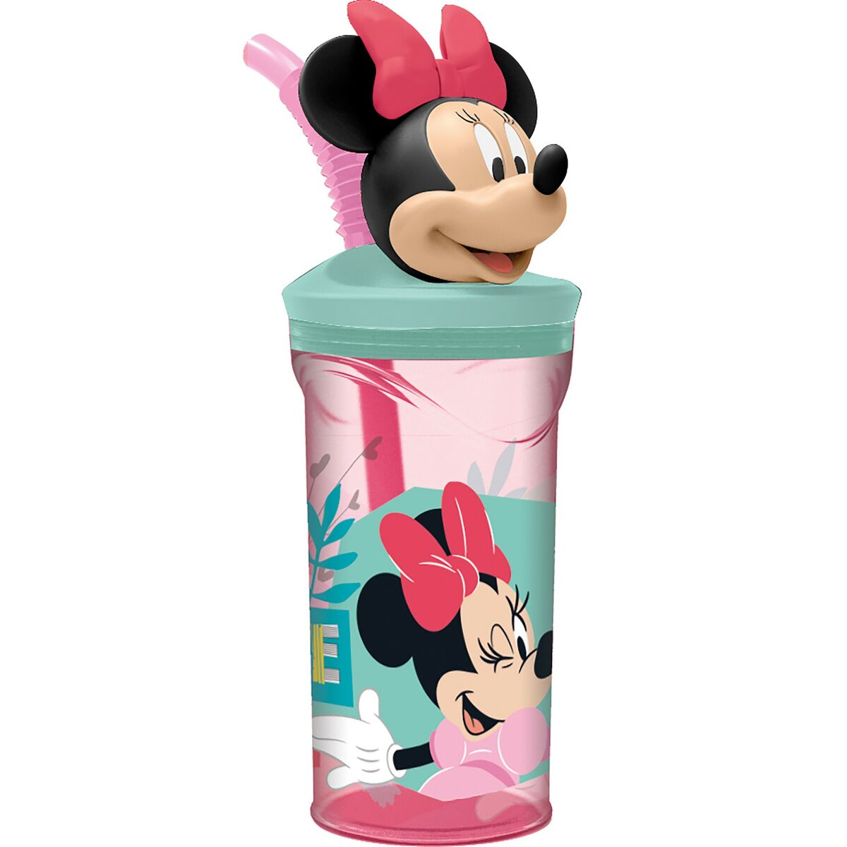 Cup with Straw Minnie Mouse 360 ml 3D Pink