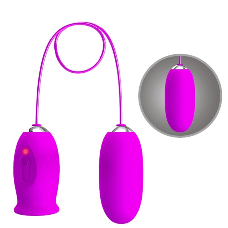 PRETTY LOVE - DAISY DUAL EGG RECHARGEABLE VIBRATOR PURPLE