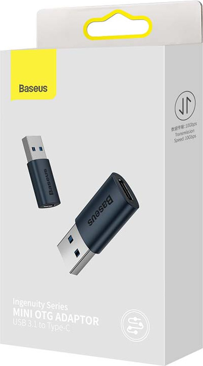 Baseus Ingenuity USB-A to USB-C adapter OTG (blue)