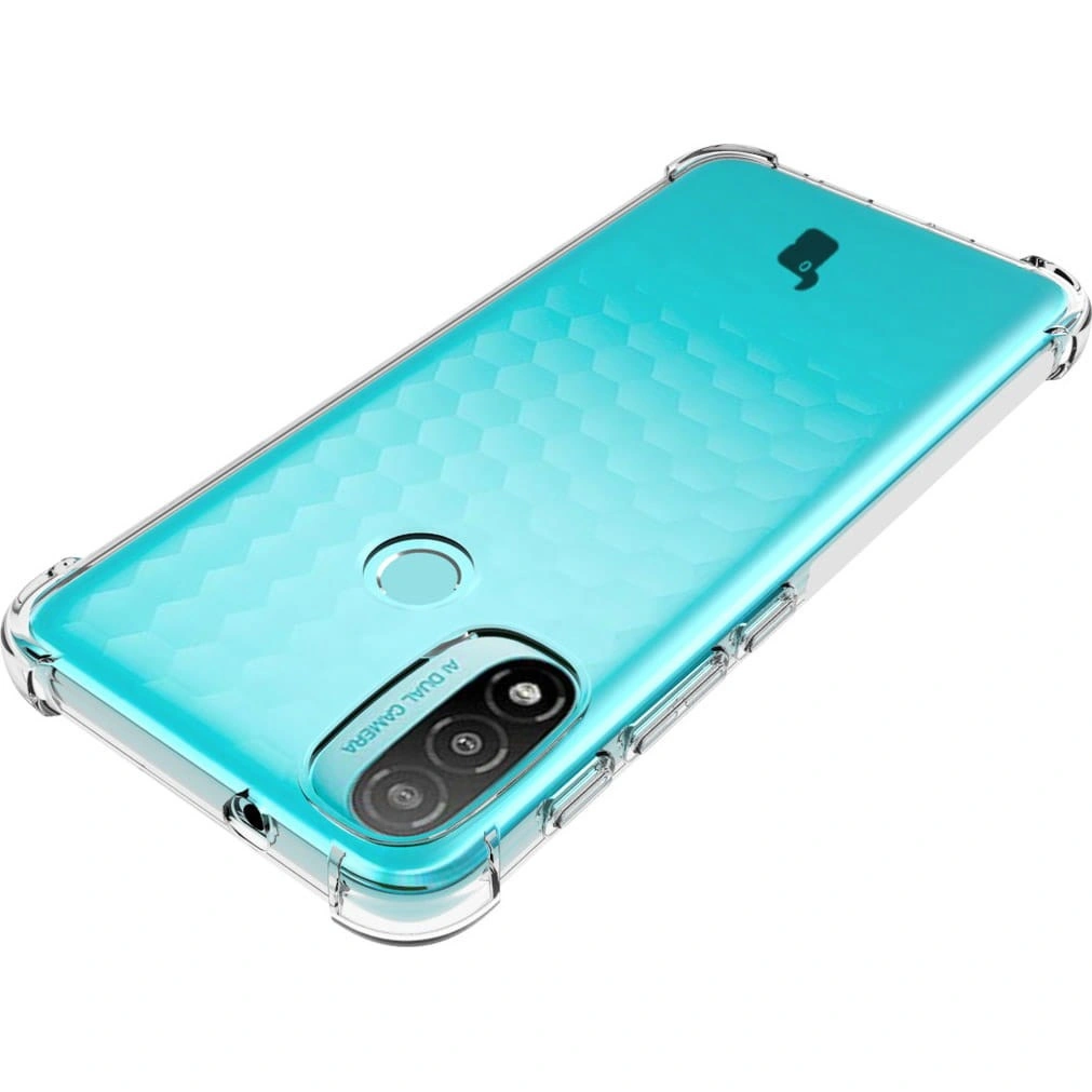 Bizon Case Clear Pack case + 2x screen glass + lens glass Moto E20 clear