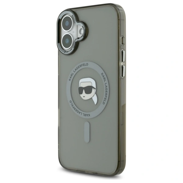 Karl Lagerfeld KLHMP16MHLSKIK Apple iPhone 16 Plus hardcase IML Metal Karl Head MagSafe black