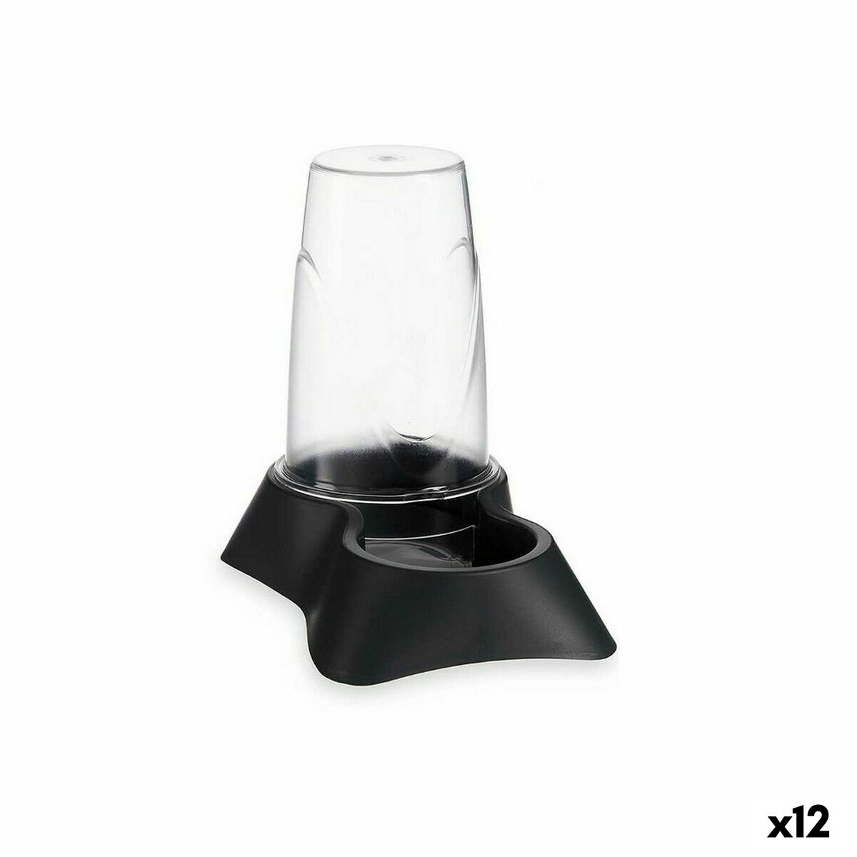 Pet feeding dish 12,5 x 18 x 19 cm Transparent Anthracite 650 ml polypropylene (12 Units)
