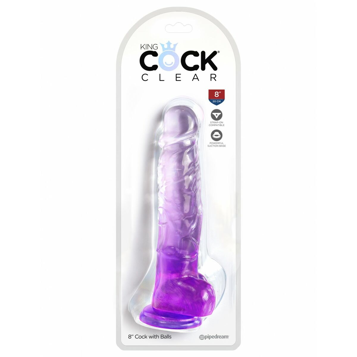 Vibrator Pipedream King Cock Clear Purple Multicolour