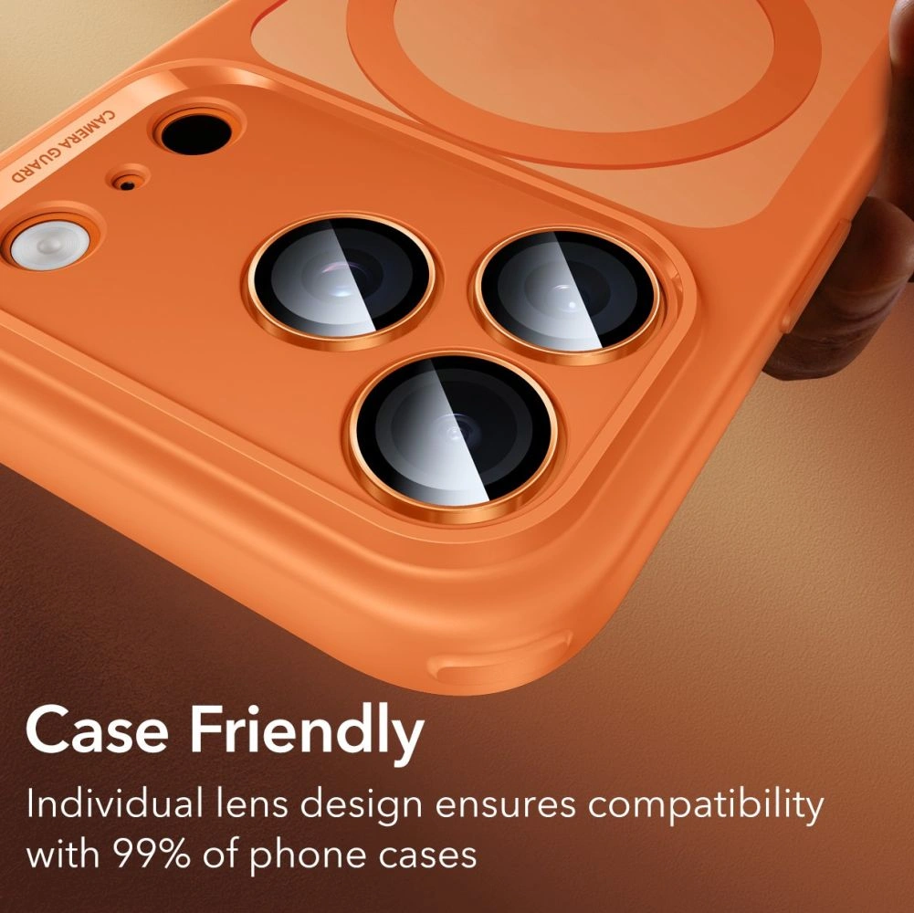 Osłona na aparat ESR Armorite Camera Protector do Apple iPhone 14 Pro / Max / 15 Pro / Max / 16 Pro / Max / 17 Pro / Max Orange