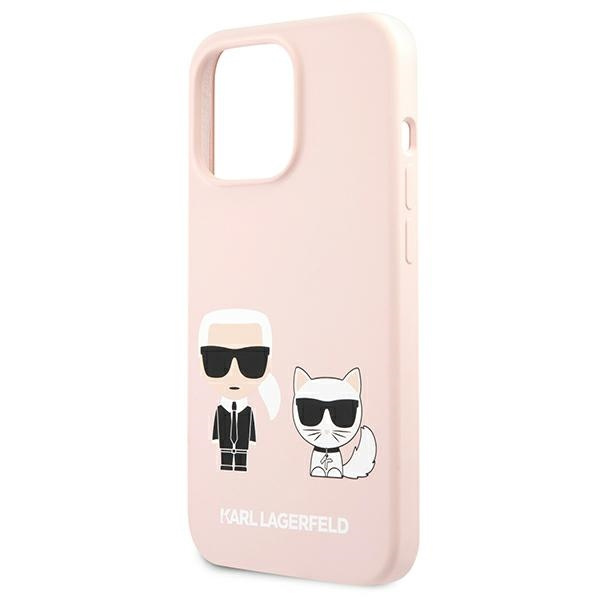 Karl Lagerfeld KLHCP13LSSKCI Apple iPhone 13 Pro hardcase light pink Silicone Karl & Choupette