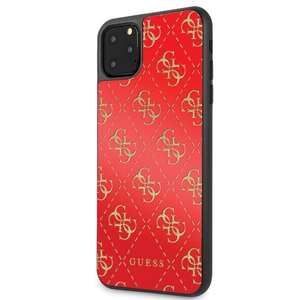 Guess GUHCN654GGPRE iPhone 11 Pro Max red hard case 4G Double Layer Glitter