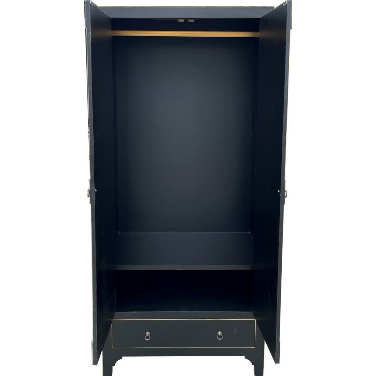 Cupboard DKD Home Decor 85,5 x 50,5 x 186,2 cm Fir Black MDF Wood