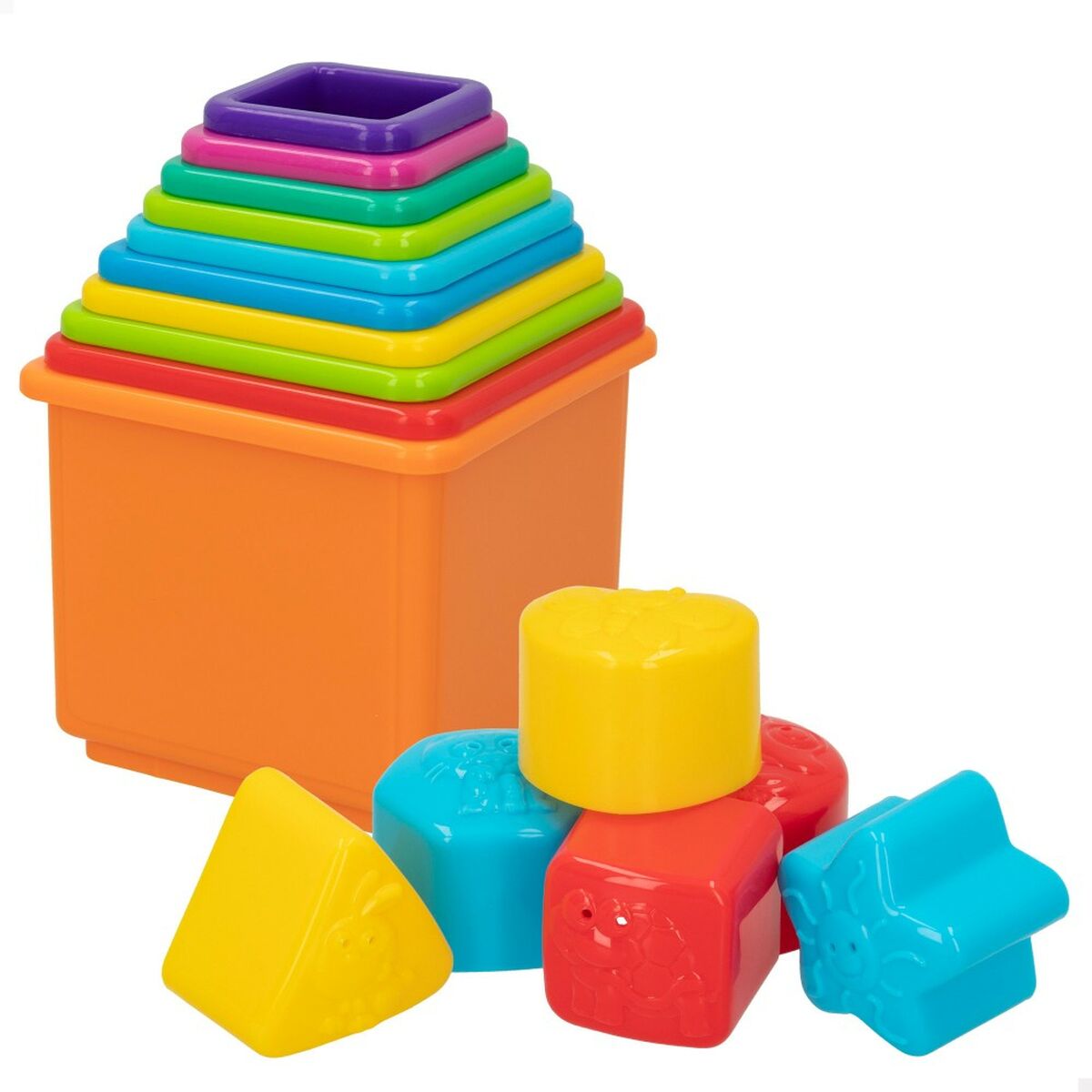 Stapelbare Bauklötze PlayGo 10,5 x 9 x 10,5 cm 16 Stücke 4 Stück