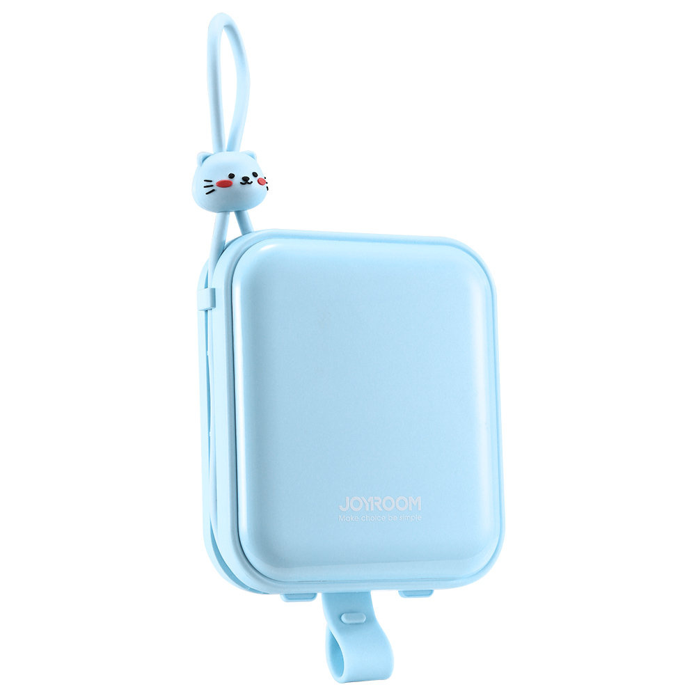 Powerbank Joyroom JR-L008 Cutie Series 10000mAh 22.5W Stand + USB-C and Lightning cables blue