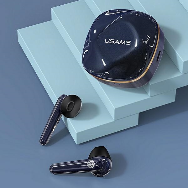 USAMS Earphones Bluetooth 5.0 TWS SD series gem blue BHUSD02