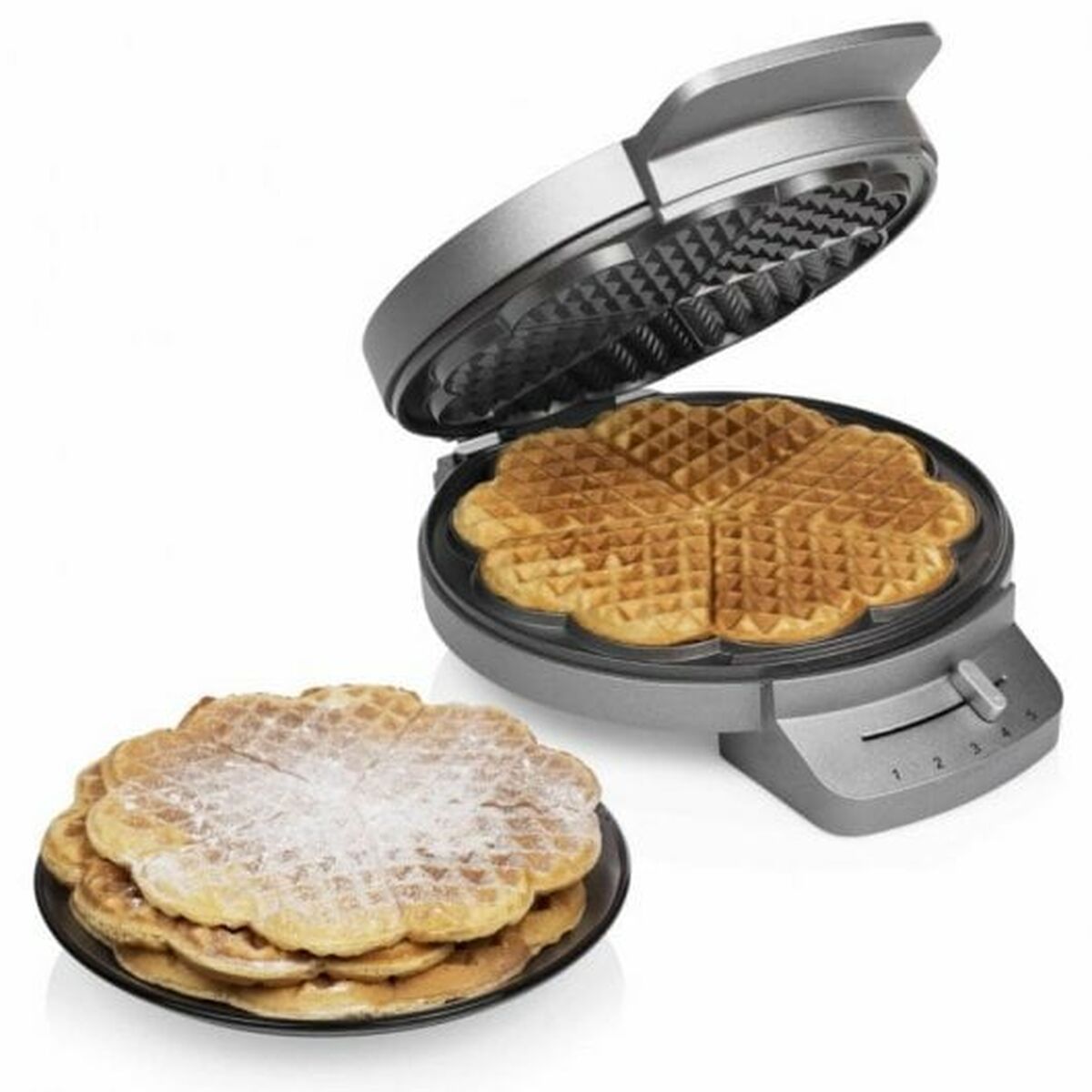 Waffle Maker Princess Princess 132380 Black Silver Steel 1200 W