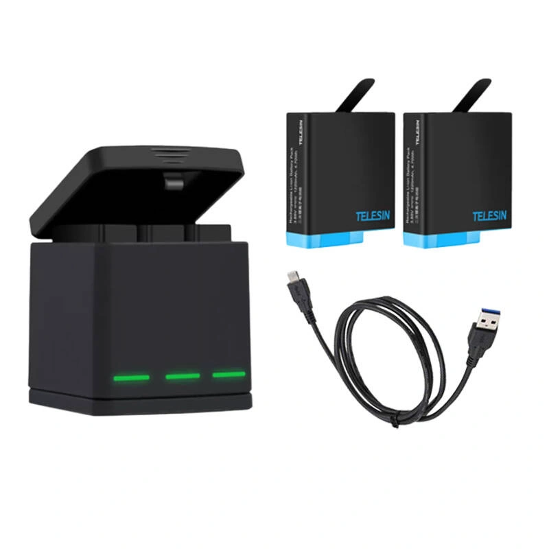 Three-channel charger Telesin Box for GoPro Hero 8 + 2 batteries (GP-BNC-801)