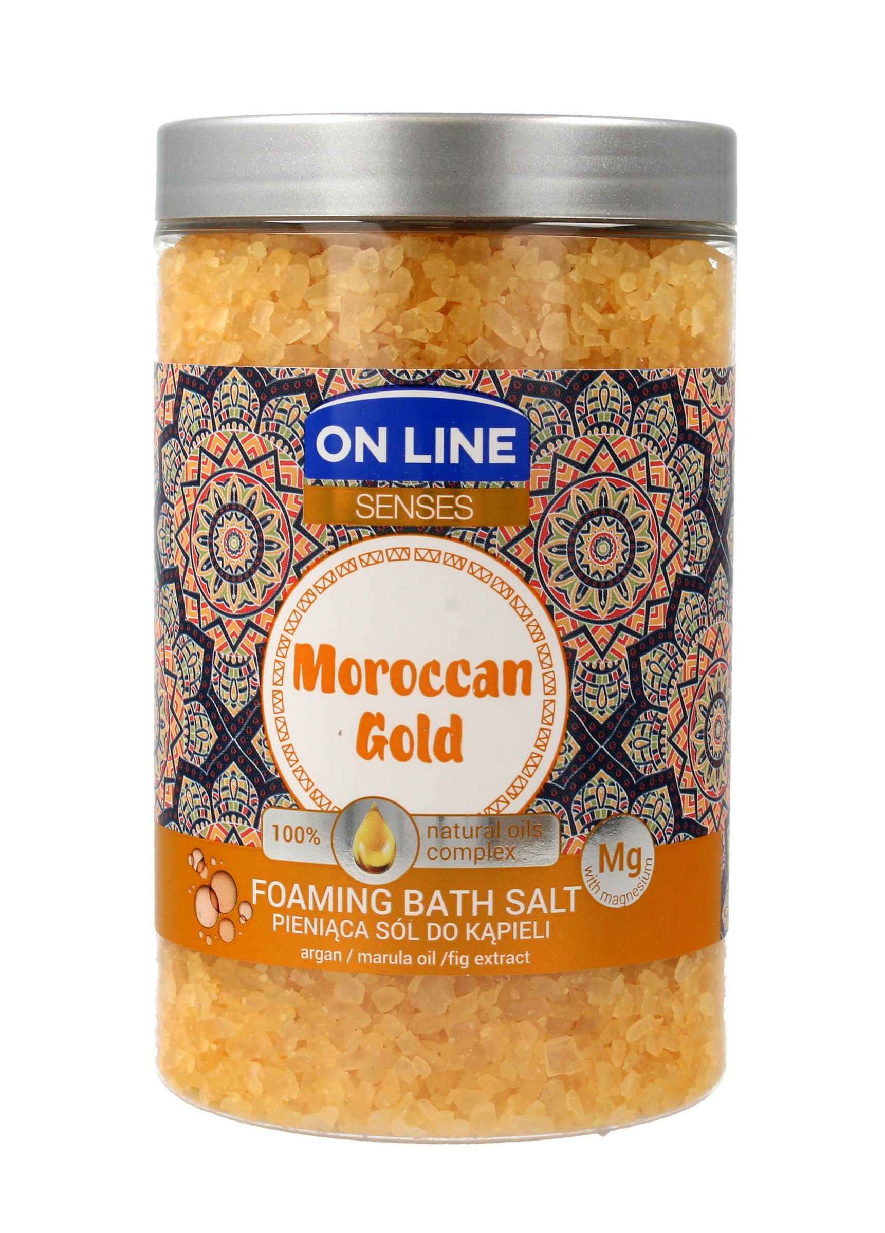 On Line Senses Pieniąca Sól do kąpieli Moroccan Gold  480ml