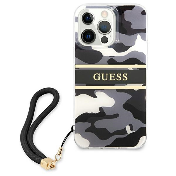 Guess GUHCP13XKCABBK Apple iPhone 13 Pro Max black hardcase Camo Strap Collection