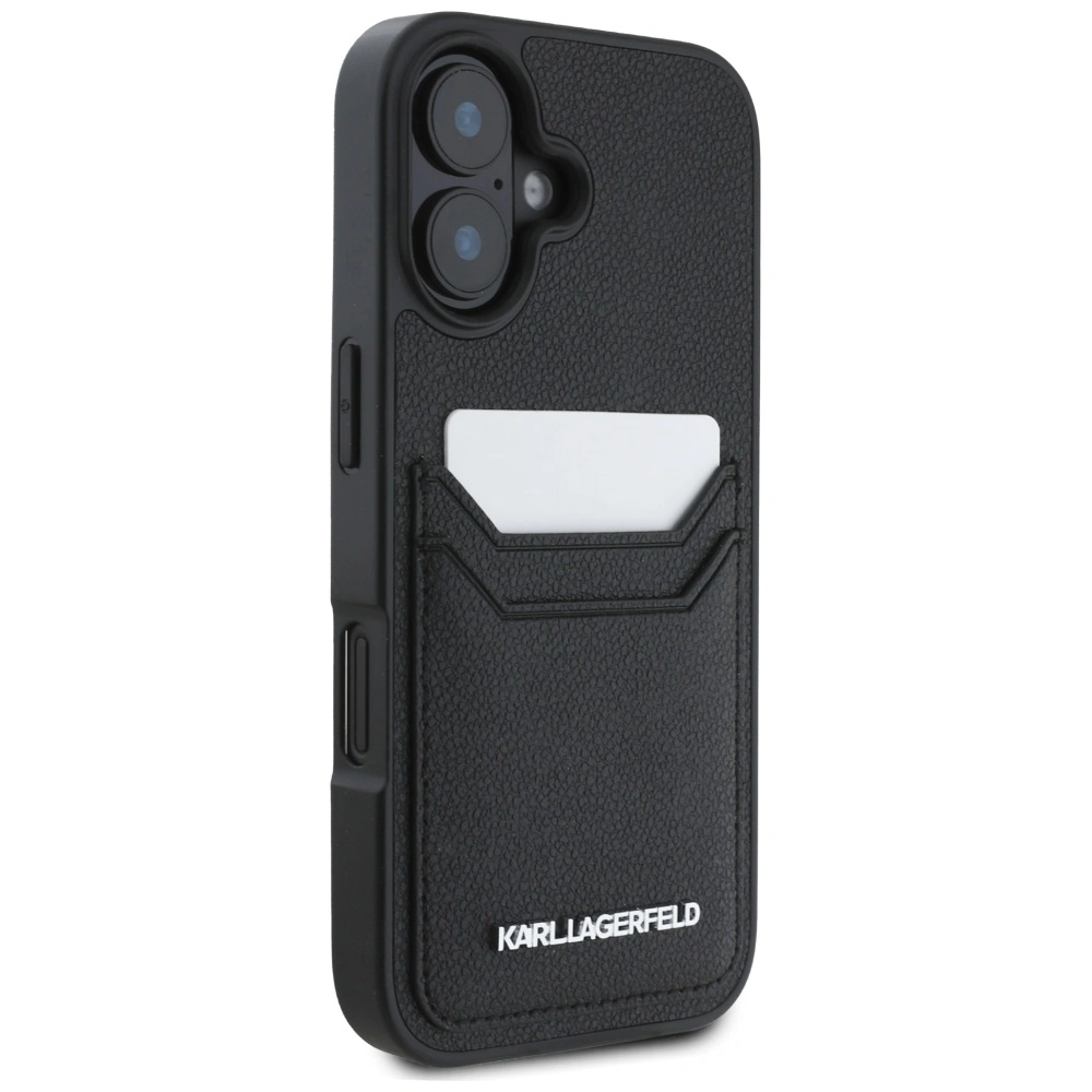 Karl Lagerfeld HC Grained PU Cardslot Metal Elong Apple iPhone 16 black