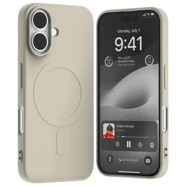 Etui Mercury MagSafe Semi-Silicone do Apple iPhone 16 kamienny