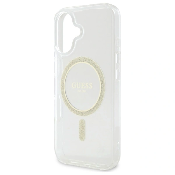 Guess GUHMP16MHFGERET Apple iPhone 16 Plus hardcase IML Glitter Circle MagSafe transparent
