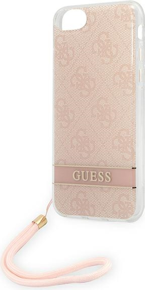 Guess GUOHCI8H4STP Apple iPhone SE 2022/SE 2020/8/7 pink hardcase 4G Print Strap