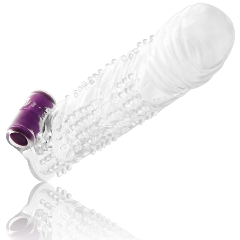 OHMAMA - TEXTURED PENIS SHEATH WITH VIBRATING BULLET