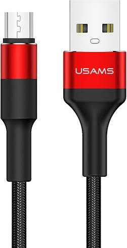 USAMS Nylon Cable U5 2A microUSB red 1,2m SJ224USB02 (US-SJ224)