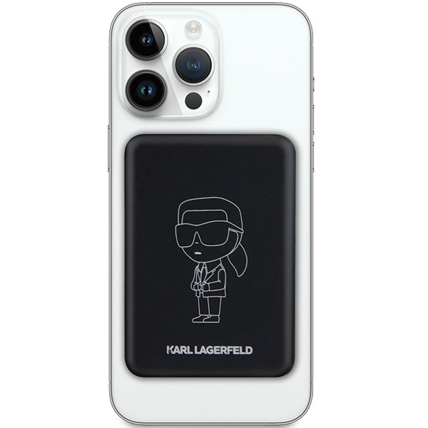 Karl Lagerfeld KLPBM5KIOTTGK 15W 5000mAh induction powerbank Outline Ikonik MagSafe black