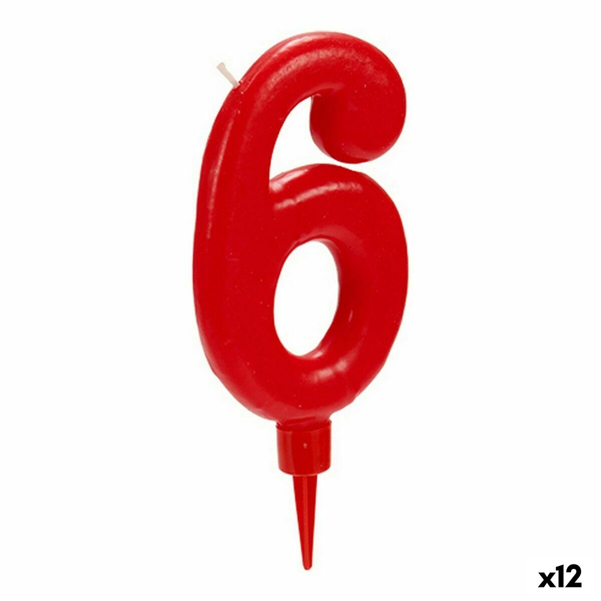 Candle Red Birthday Number 6 (12 Units)