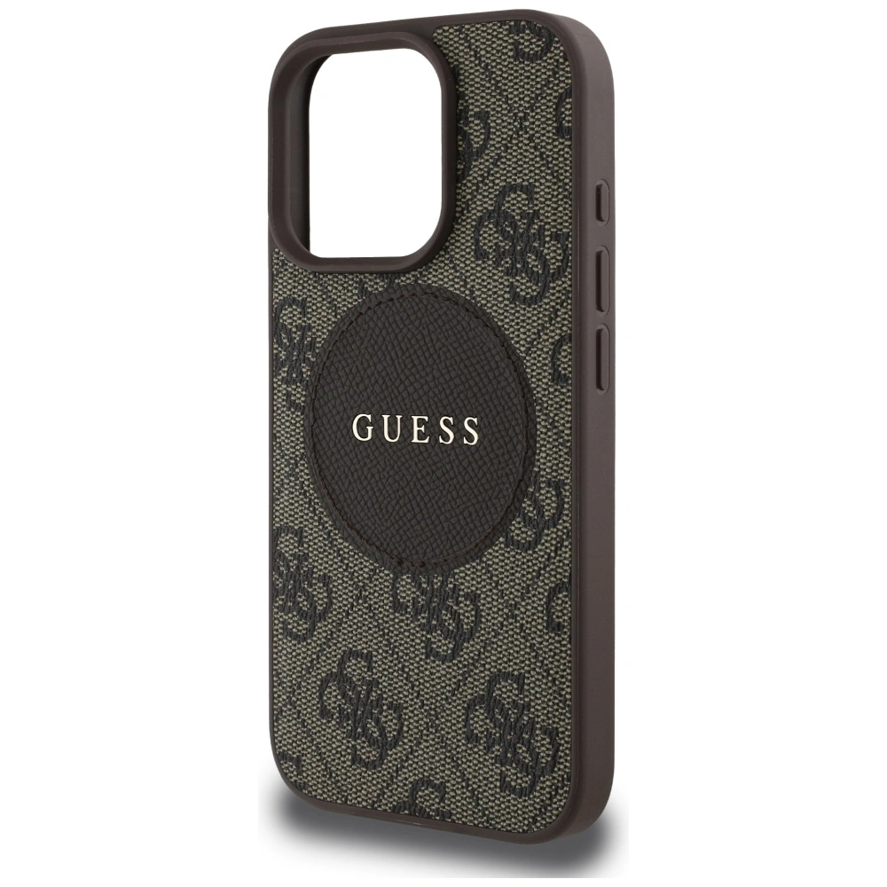 Guess 4G Circle Classic Logo MagSafe Apple iPhone 16 Pro Max brown