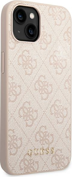 Guess GUHCP14SG4GFPI Apple iPhone 14 pink hard case 4G Metal Gold Logo