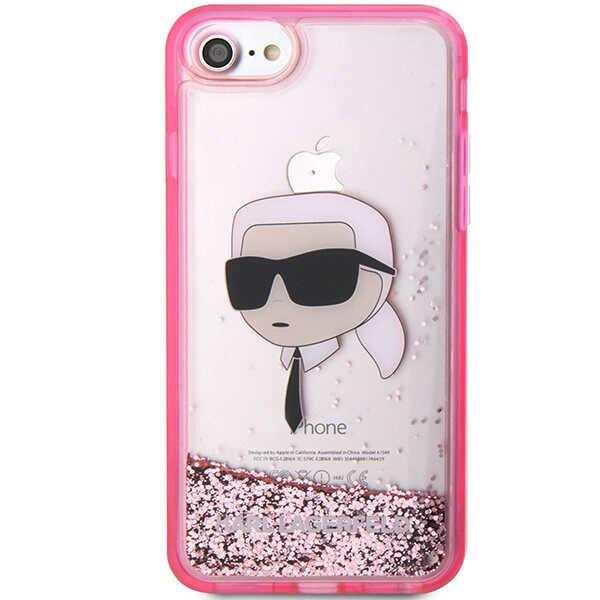 Karl Lagerfeld KLHCI8LNKHCP Apple iPhone SE 2022/SE 2020/8/7 pink hardcase Glitter Karl Head