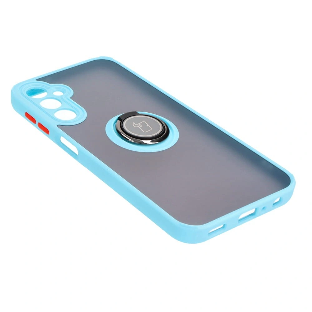 Bizon Case Hybrid Ring Samsung Galaxy A24 4G smoky with a light blue frame
