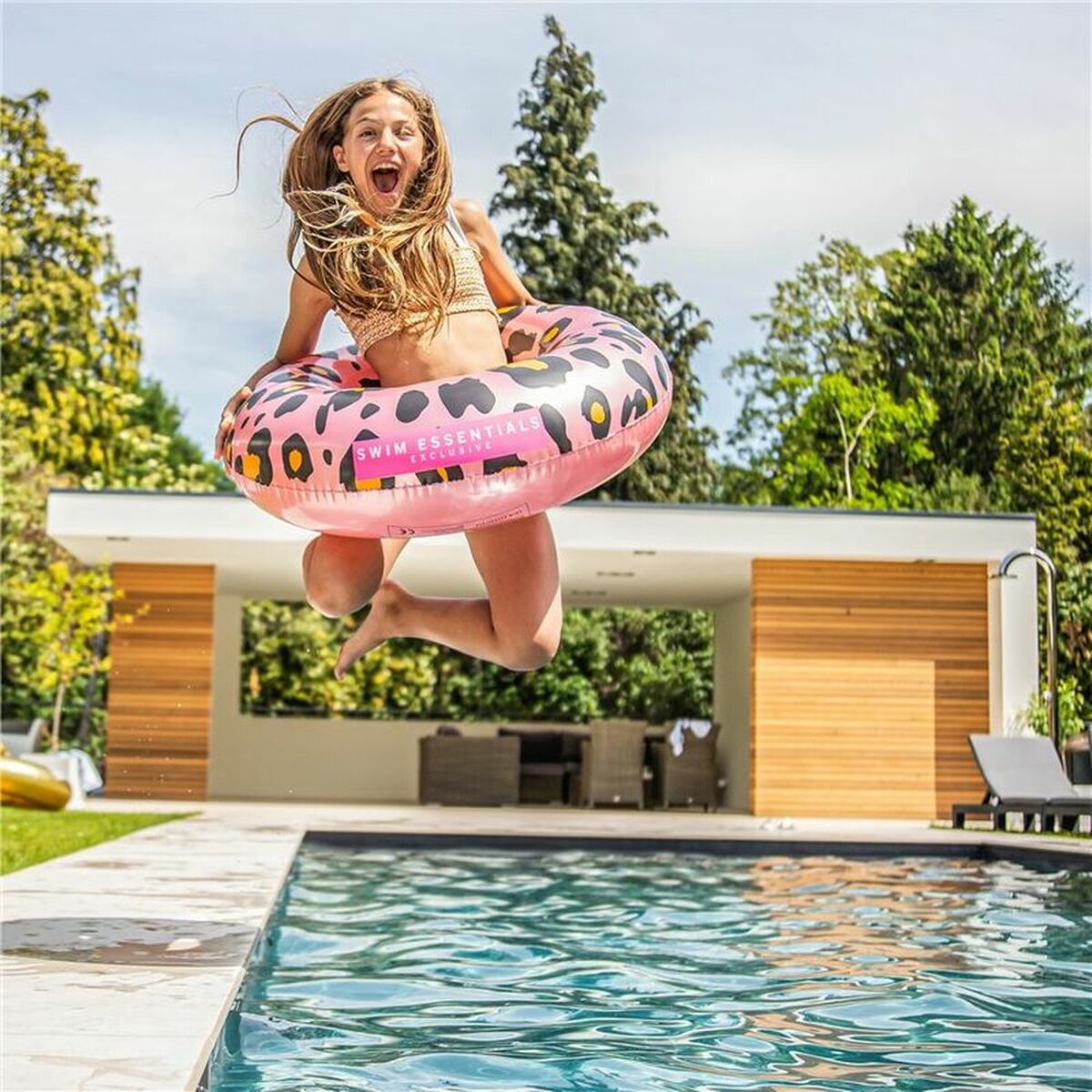 Inflatable Pool Float Swim Essentials Leopard