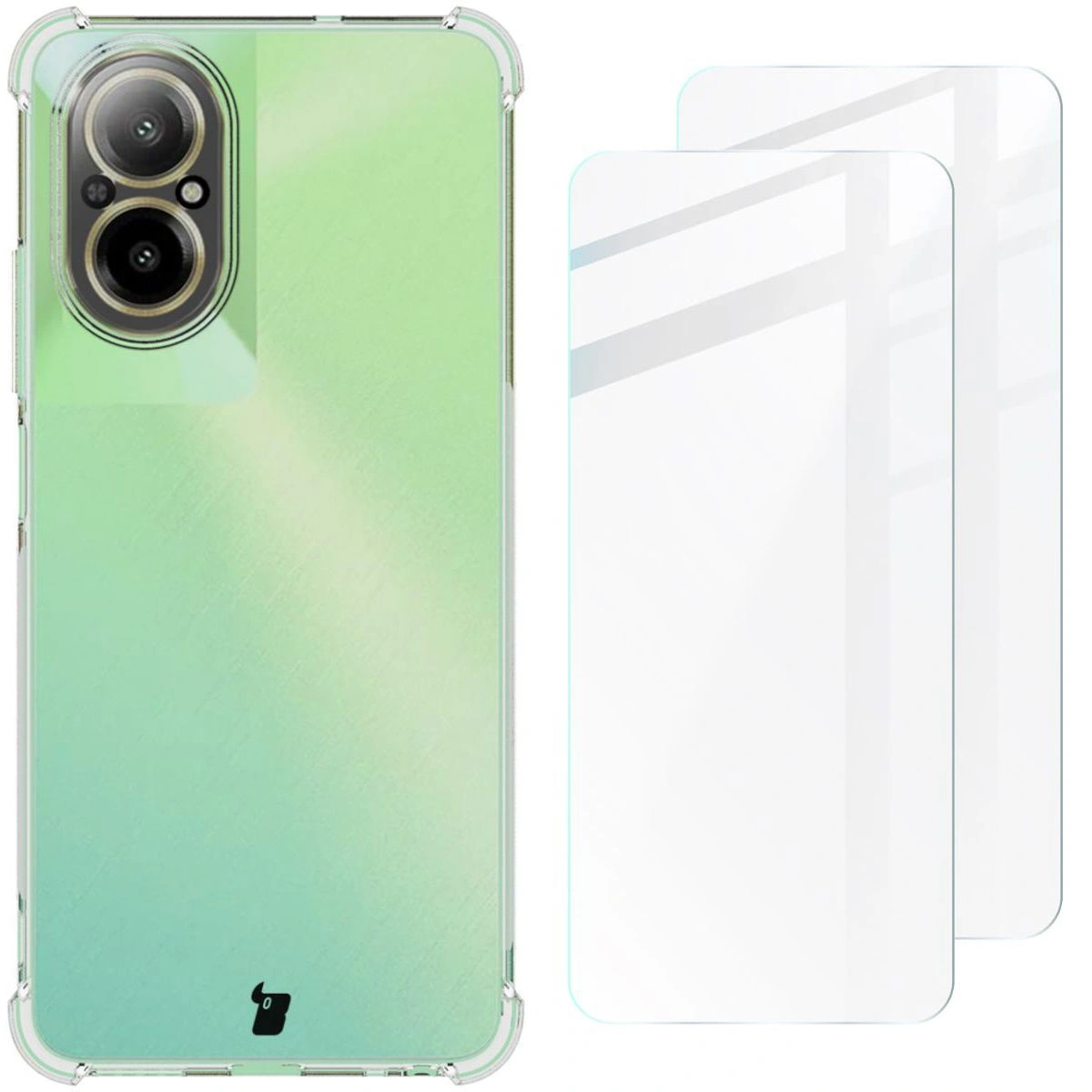 Bizon Case Clear Pack case + 2x screen glass Realme C67 4G clear