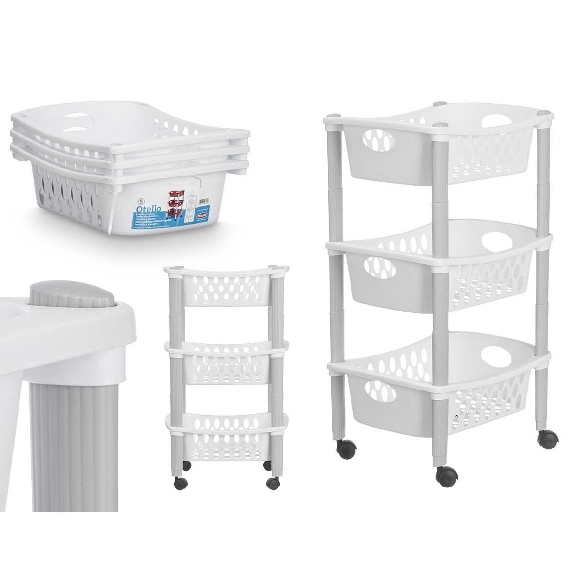 Vegetable trolley Stefanplast White Plastic 40 x 29,5 x 68,5 cm (6 Units)
