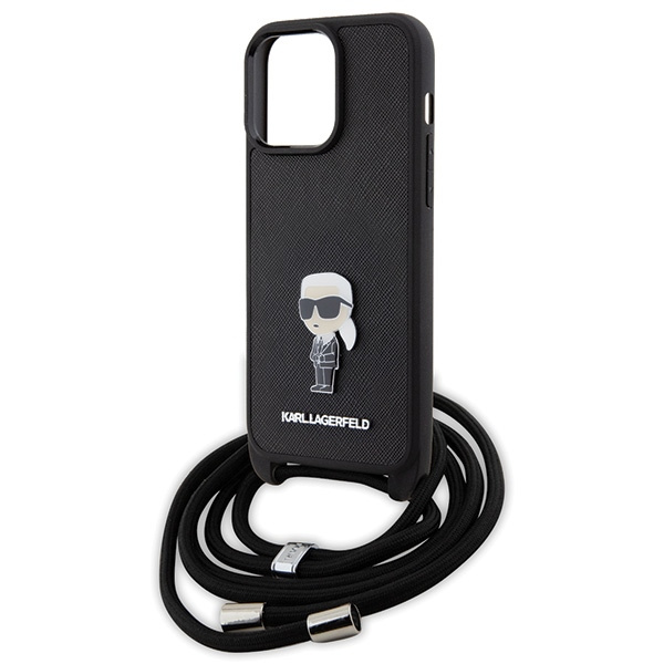 Karl Lagerfeld KLHCP15XSASKNPSK Apple iPhone 15 Pro Max hardcase Crossbody Saffiano Monogram black