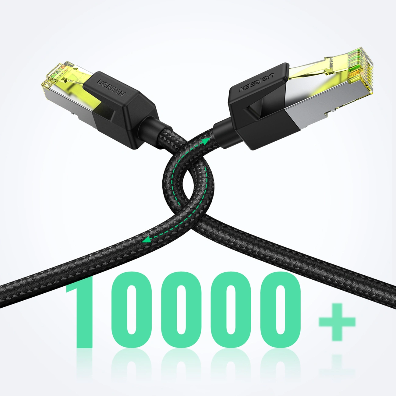 Kabel UGREEN NW150 30791 Ethernet RJ45 Cat 7 10Gbps 10m czarny