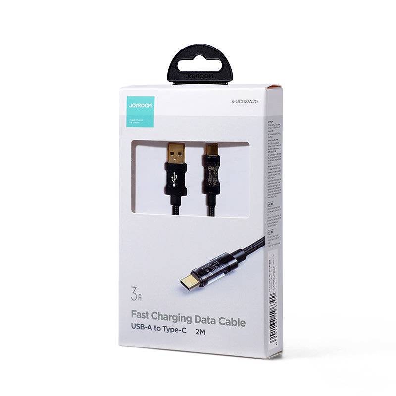 Joyroom USB cable - USB-C for charging / data transmission 3A 2m black (S-UC027A20)