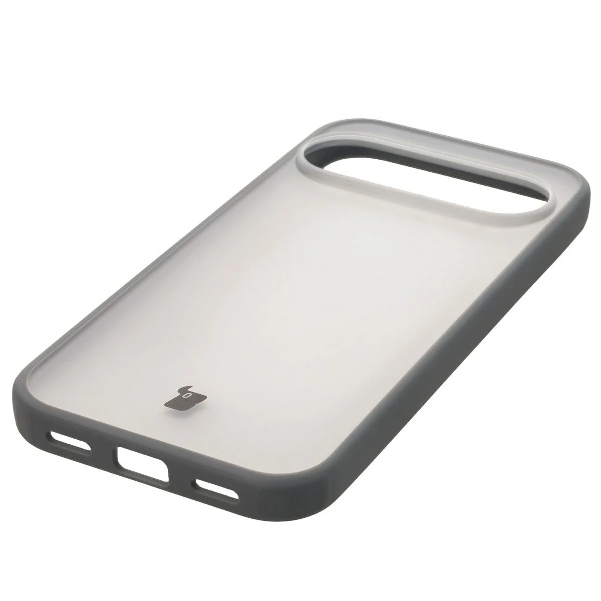 Etui + szkło hartowane Bizon Angelo Pack do Google Pixel 10 / 10 Pro, półprzezroczyste z szarą ramką