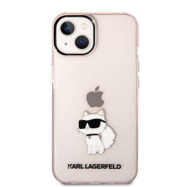 Karl Lagerfeld KLHCP14SHNCHTCP Apple iPhone 14 pink hardcase Ikonik Choupette
