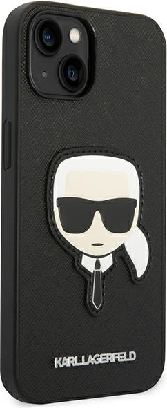 Karl Lagerfeld KLHCP14MSAPKHK Apple iPhone 14 Plus black hardcase Saffiano Karl`s Head Patch