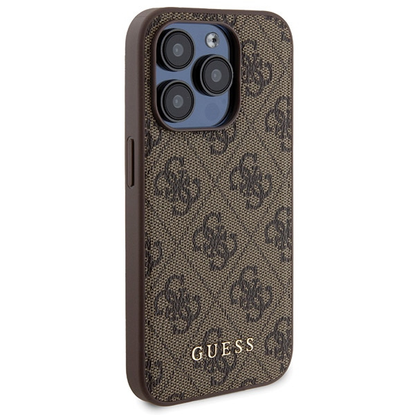Guess GUBPM5P15L4GEMGW Apple iPhone 15 Pro hardcase + Powerbank 5000mAh MagSafe 4G Metal Logo brown