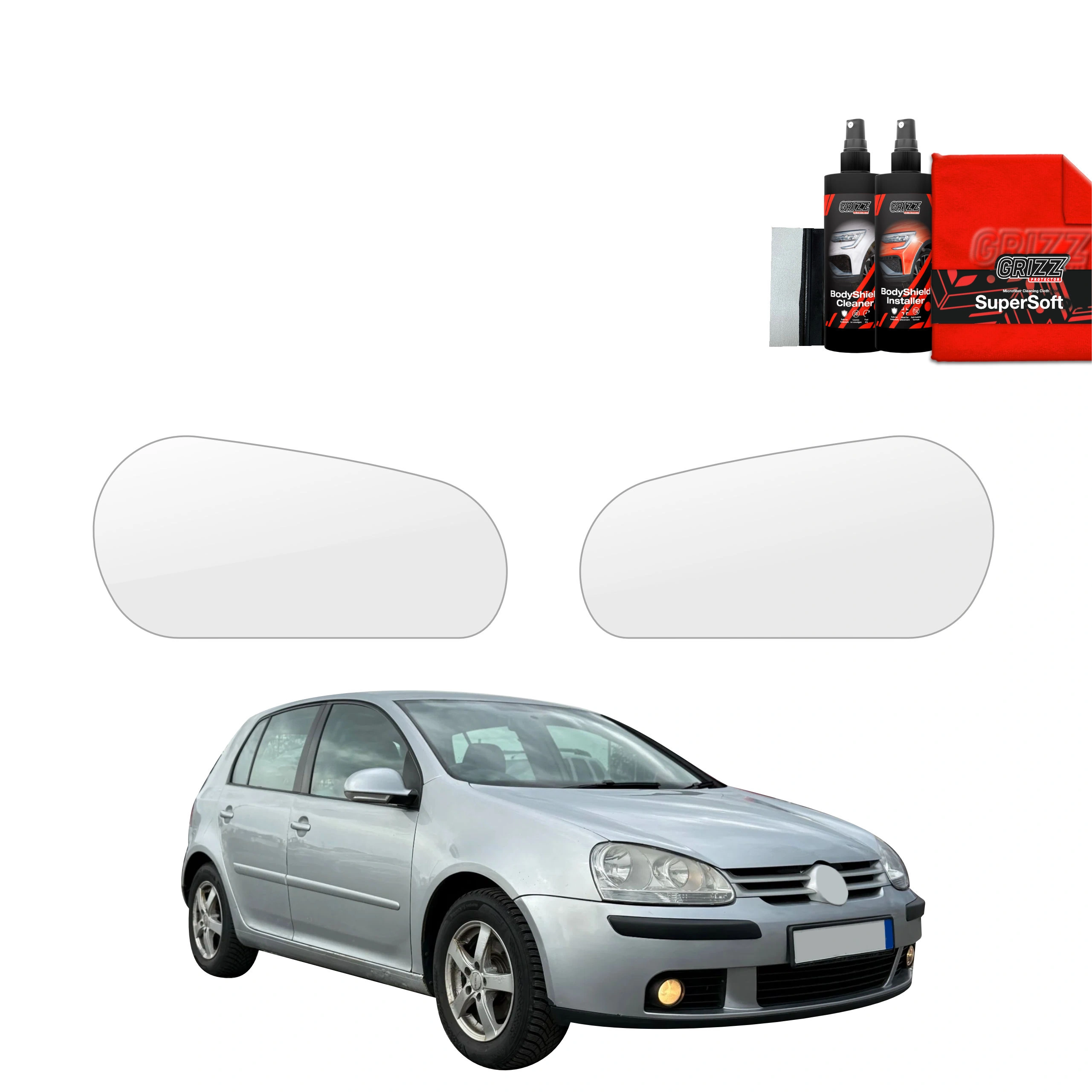 Folia ochronna na lampy GrizzGlass BodyShield do Volkswagen Golf 5 Hatchback 5D (2003-2009) [2w1] 