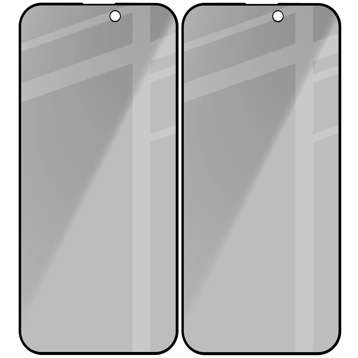 Prywatyzujące szkło hartowane Bizon Glass Edge Shadow Duo do do Apple iPhone 15 Pro Max przyciemniane z czarną ramką [2 PACK]