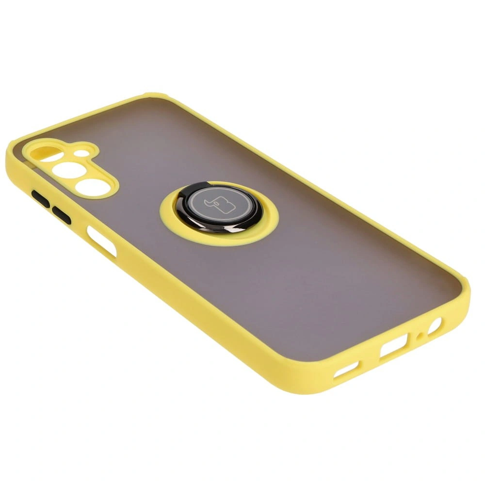 Bizon Case Hybrid Ring Samsung Galaxy M14 5G smoky with a yellow frame