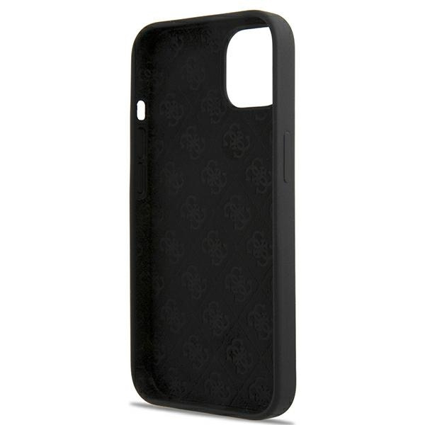 Guess GUHMP13MLSLMGBK Apple iPhone 13 black hardcase Silicone Script Gold Logo