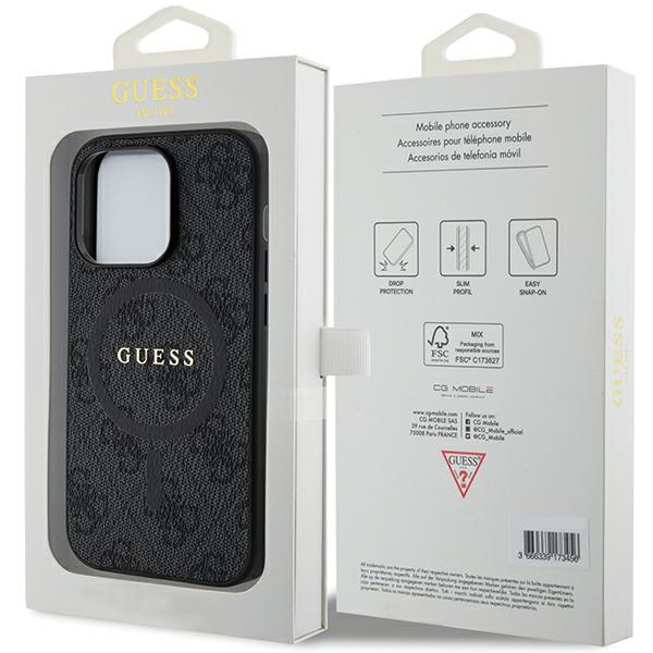Guess GUHMP13XG4GFRK Apple iPhone 13 Pro Max hardcase 4G Collection Leather Metal Logo MagSafe black