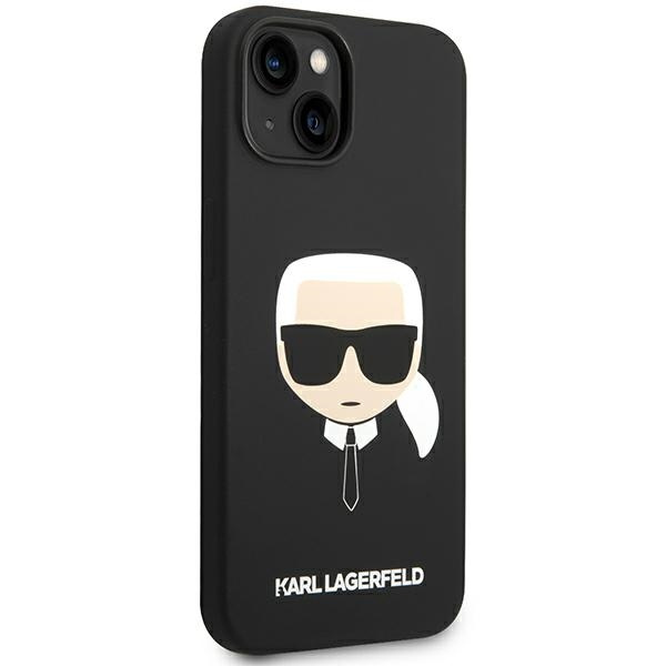 Karl Lagerfeld KLHMP14MSLKHBK Apple iPhone 14 Plus hardcase black Silicone Karl`s Head Magsafe